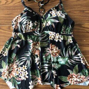 NWT Black Green White Bathing Suit